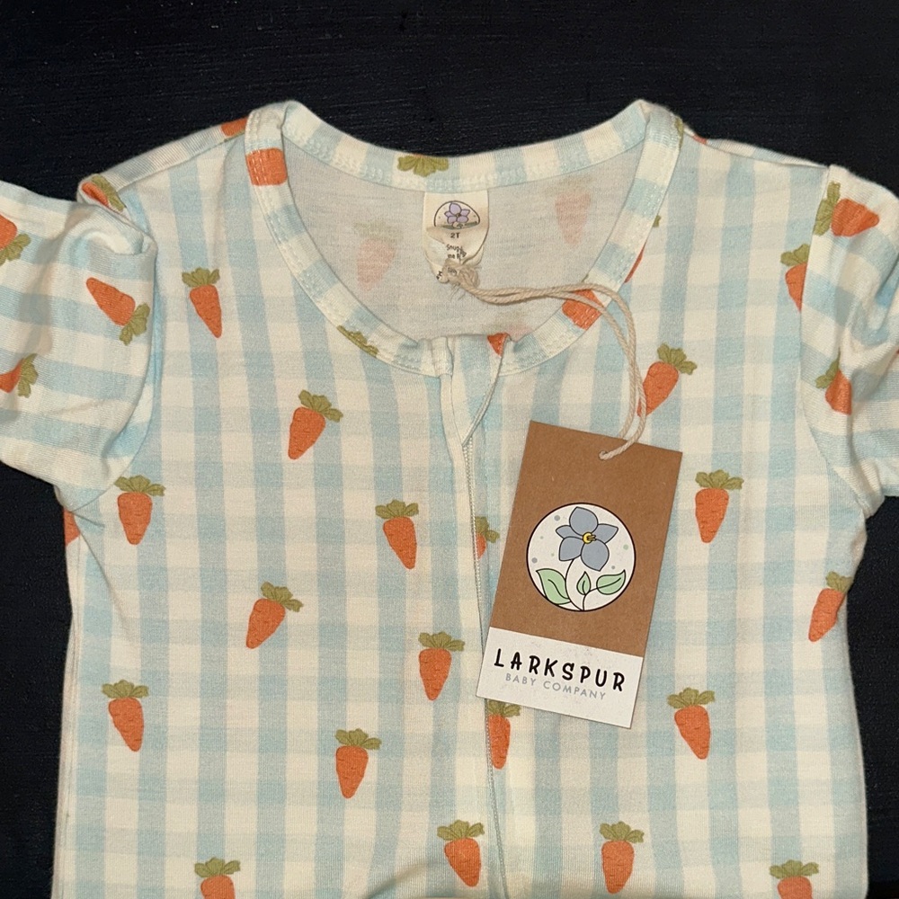 Gingham carrot footie